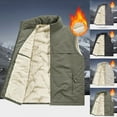 thumbnail image 4 of Chiccall Mens Fleece Lined Vest Lightweight Full Zip Sleeveless Stand Collar Jacket Winter Outerdoor Traveling Hiking Cargo Vest with Pockets Plus Size, 4 of 4