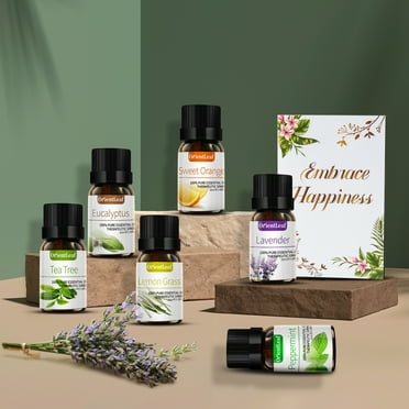 OrientLeaf Essential Oils Set Perfect Women's Day Gift for Aromatherapy, Muscle Massage, Skin Care, 100% Pure 6 Pcs 10ML