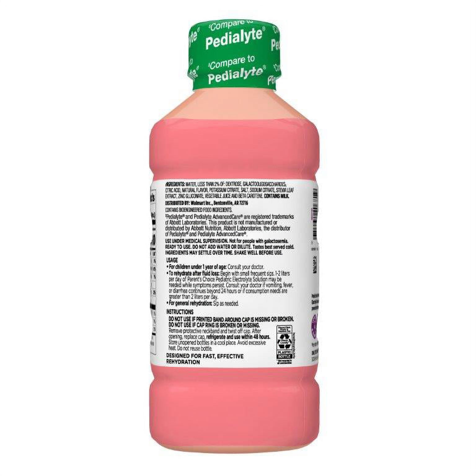(4 pack) Parent's Choice Advantage Care Electrolyte Solution, Strawberry Lemonade, 33.8 fl oz