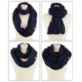 thumbnail image 2 of NYFASHION101 Soft Warm Chunky Cable Knit Infinity Loop Scarf - Confetti Navy, 2 of 2
