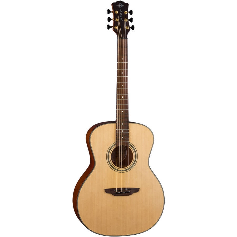 Satin Natural Luna Art Recorder All Solid Wood Concert Acoustic Guitar