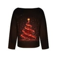 thumbnail image 6 of FDGIU Women's Christmas Long Sleeve T-Shirt - Lightweight Christmas Tree Graphic Top, Snowflake Sequined Blouse, Xmas Vacation Casual Sweatshirt, 6 of 6
