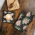 thumbnail image 5 of Pioneer Flower Kitchen Oven Mitt and Pot Holder Sets 2 Pcs for Baking, Cooking and Grilling, Heat Resistant Up To 392 °F, 5 of 7