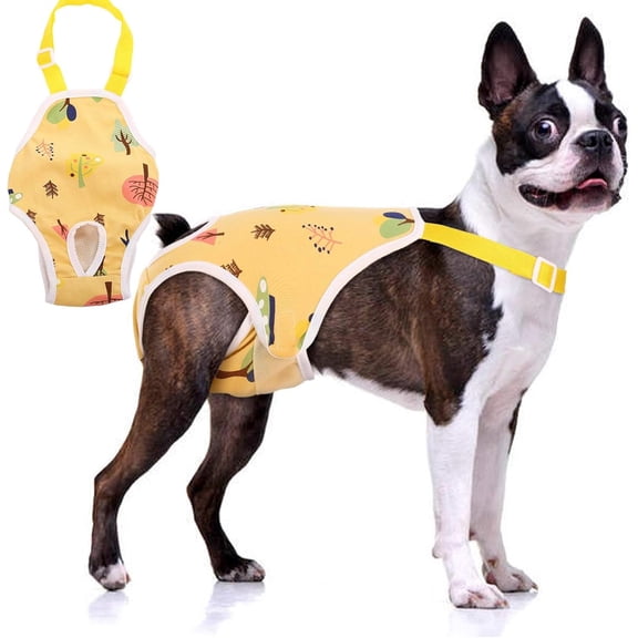 Washable Reusable Dog Diapers - Adjustable Suspender Design, Premium Cotton Pet Sanitary Panties for Female/Male Dogs in Heat, Incontinence & Puppy Training XL