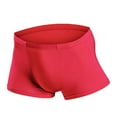 thumbnail image 2 of HUPOM Mens Underwear Boxer Briefs Male Thongs Medium waist Elastic Waist Solid Thong Red L, 2 of 4