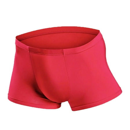 

YWDJ Mens Underwear Boxer Briefs Pack Men Ice Silk Breathable Underwear Underwear Underpants Red XL