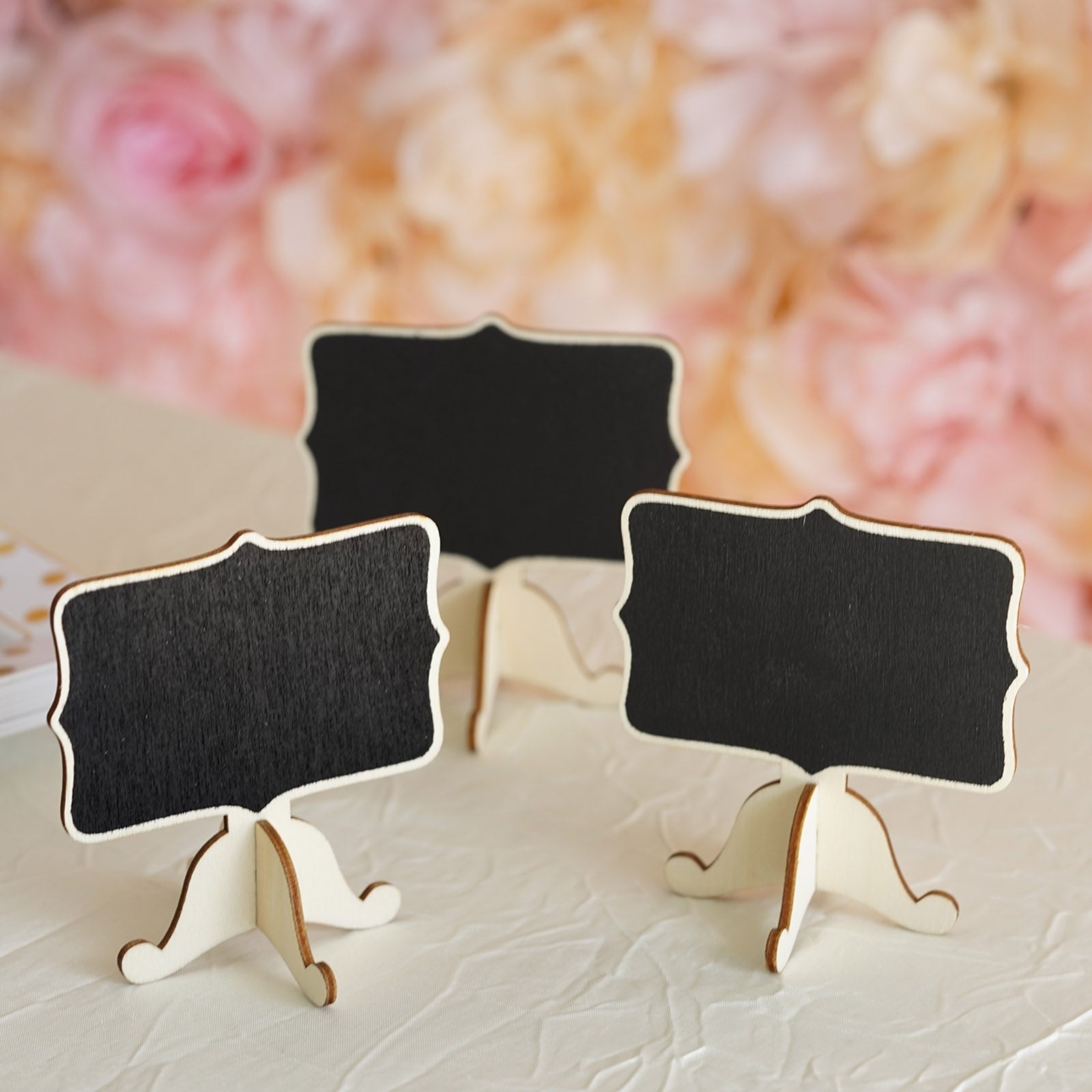 Mini Wooden Framed Table Number Chalkboard Signs with Stand Pack Of 10 