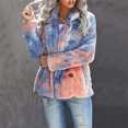 thumbnail image 3 of Cárdigan cálido de invierno para mujer, abrigo con solapa, forro polar, abrigo frontal abierto con bolsillos, prendas de vestir exteriores estampadas Fridja  BV0+5343, 3 of 7