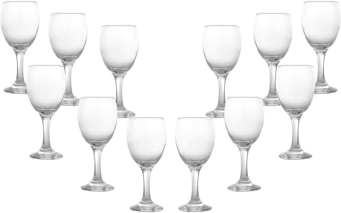 Romantic Stemmed Wine Glasses 8 Oz, Crystal Clear Goblets, Glassware
