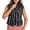 Black, variant on Checkered Fleece Zip Up Vest for Women, Stand Collar Sleeveless with Zipper Pockets, Casual Fall Winter Outerwear, 1 Piece, XS-XL