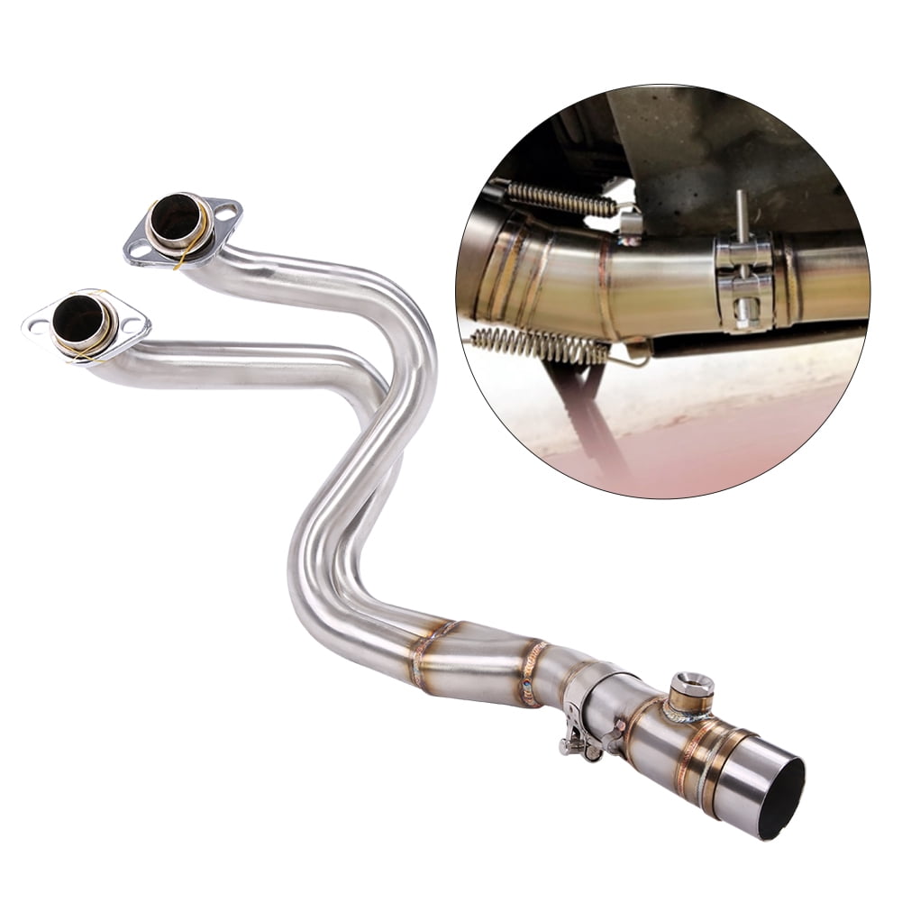 Stainless Steel Durable Motorcycle Full Exhaust System Front and Midlle Pipe Muffler Exhaust Pipe Replacement for Kawasaki Ninja 650/ER-6F/ER-6N 2012-2015 Motorocycle Exhaust Pipe 