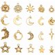 thumbnail image 1 of 80 piezas de 20 estilos de dijes de la serie Sol, Luna y Estrella, colgantes de estilo tibetano, pequeños colgantes dorados para pulseras, collares y joyas., 1 of 5