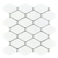 thumbnail image 2 of Altair  Badajoz Honeycomb Glass Mosaic Floor and Wall Tile White Sample, 2 of 5