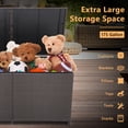 thumbnail image 6 of Patiojoy 175 Gallon Deck Storage Box Outdoor Mix Brown Wicker Storage Bin w/ Zippered Liner & 2 Universal Wheels Safe Pneumatic Rod, 6 of 9