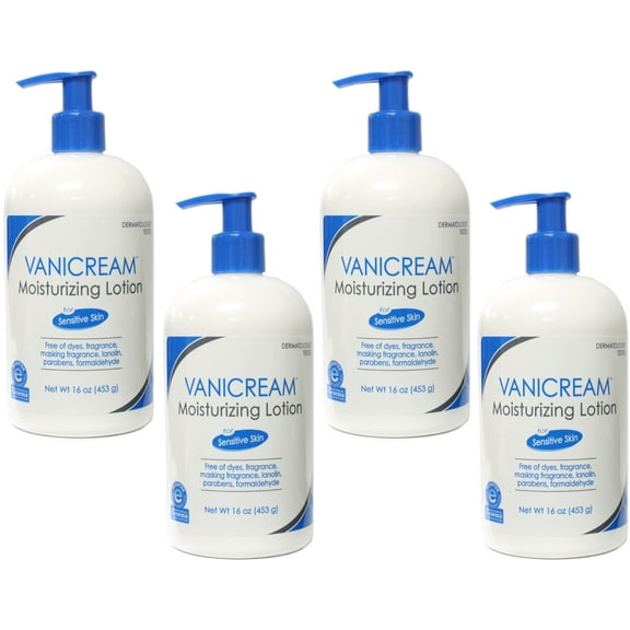Vanicream, Moisturizing Lotion, For Sensitive Skin, Fragrance Free, 16 oz Pack of 4