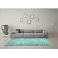 thumbnail image 3 of Ahgly Company Machine Washable Indoor Rectangle Persian Turquoise Blue Bohemian Area Rugs, 2' x 5', 3 of 4