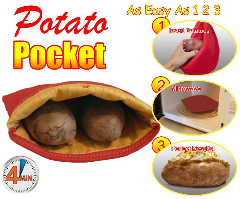 Microwave Baking Potato Vegetable Bag Cook Steam Pocket Quick Fast Baked 