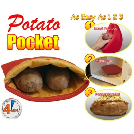 2pc - 5star Microwave Potato Pocket, Baked Potato Microwave Baking Bag - Perfect Potatoes in 4