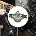 thumbnail image 3 of Máscara Airsoft Master de malla metálica, máscara verde táctica de medio cráneo para protección facial, equipo táctico Cs genuino brillar Electrónica, 3 of 5
