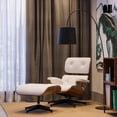thumbnail image 5 of Mubson Sillon Lounge con Ottoman De Piel Genuina Silet Blanco, 5 of 5