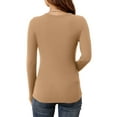 thumbnail image 6 of Anygrew Women Long Sleeve Top Casual Basic Slim Knit Ribbed T Shirt, 6 of 6