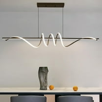 39inch Black Chandelier Modern Ceiling Spiral Pendant Light Fixtures Hanging LED Color Temperature and Height Adjustable Chandeliers for Dining Room Living Room Bedroom Kitchen Island