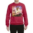 thumbnail image 2 of Unicorn Fanstasy Rainbow Castle Unisex Crewneck Graphic Sweatshirt, Vintage Heather Red, Large, 2 of 3