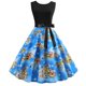 thumbnail image 4 of Vestido de fiesta de noche de Navidad con cuello en V sin mangas con estampado vintage para mujer Fridja  hjkh5401, 4 of 9