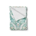 thumbnail image 2 of Traditional Soft Flannel Fleece Throw Blanket, Retro Middle Age Symmetrical Traditional Gothic Garland Forms in Pastel Print, Cozy Plush for Indoor and Outdoor Use, 50" x 70", Green Tan, by Ambesonne, 2 of 6
