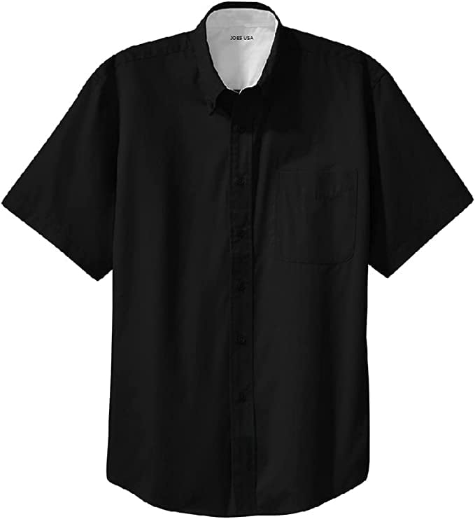 Joe's USA Men's Short Sleeve Wrinkle Resistant ShirtsTall2XLTBlack