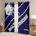 thumbnail image 2 of American Football Lovers Curtains International Ball Teams Curtains & Drapes, Blue and Black Football Helmet 30%-50% Blackout Curtains Geometry Striped Window Curtains 42''Wx90''L (Baltimore), 2 of 6