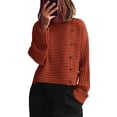 thumbnail image 1 of Suéter PRETTYGARDEN Rojo Óxido con Botones Cuello Redondo Talla L, 1 of 5