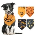 thumbnail image 3 of Collar para mascotas, bufanda triangular, para perros y gatos, con estampado de calabaza, murciélago, estrella y luna, accesorios para disfraces de festivales, suministros para mascotas, 3 of 4