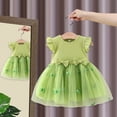 thumbnail image 4 of CAICJ98 Baby Girl Dresses Ruffle Sleeve Tutu Dress for Toddler Girls Butterfly Tulle Dress Flower Girl Party Birthday Princess Dresses Green,6-12 Months, 4 of 4