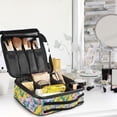 thumbnail image 5 of FORMRS Travel Makeup Bag Large Capacity Train Case Cosmetic Organizer with Adjustable Dividers, Green Mountains, 5 of 8