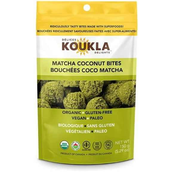 Koukla Delights - Bouchées de Noix de Coco Matcha, 150 G