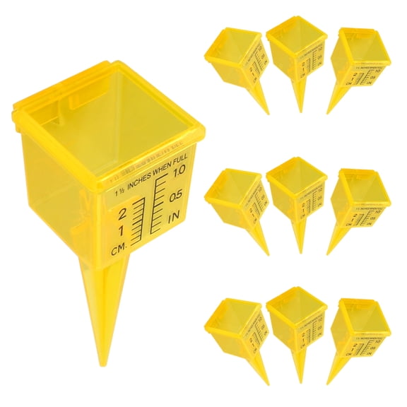 10 Pack Rain Gauge Outdoor, Plutput 1.5" Sprinkler Water Gauge for Lawn with Wide Mouth Water Measuring Tool for Yard Garden Lawn Deco