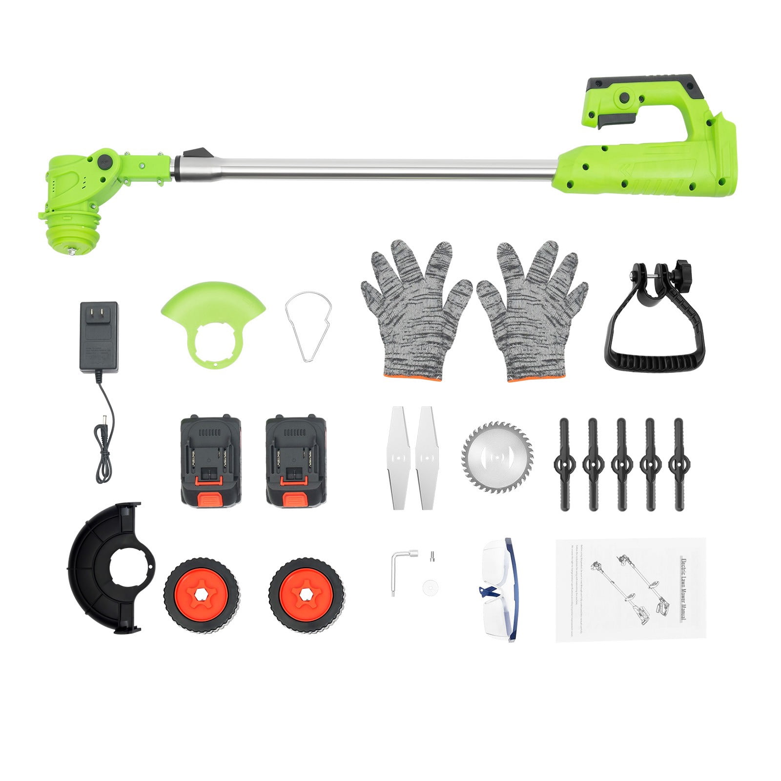 Cordless Grass Trimmer, Electric Grass Trimmer, Lawn Mower With Auxiliary Wheels,  650W