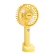 thumbnail image 1 of Abbracc Mini Hand Held Fan Personal Desk Table Fan with Base for Traveling Outdoor Multifunctional Adjustable 3 Speeds Small Personal Fan Table Fan yellow, 1 of 9
