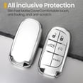 thumbnail image 2 of Compatible Key Fob Cover for Jeep Grand Cherokee Dodge Charger Challenger Durango Journey Dart Chrysler 300 Key Holder Protector Soft Case Keychain, 2 of 7