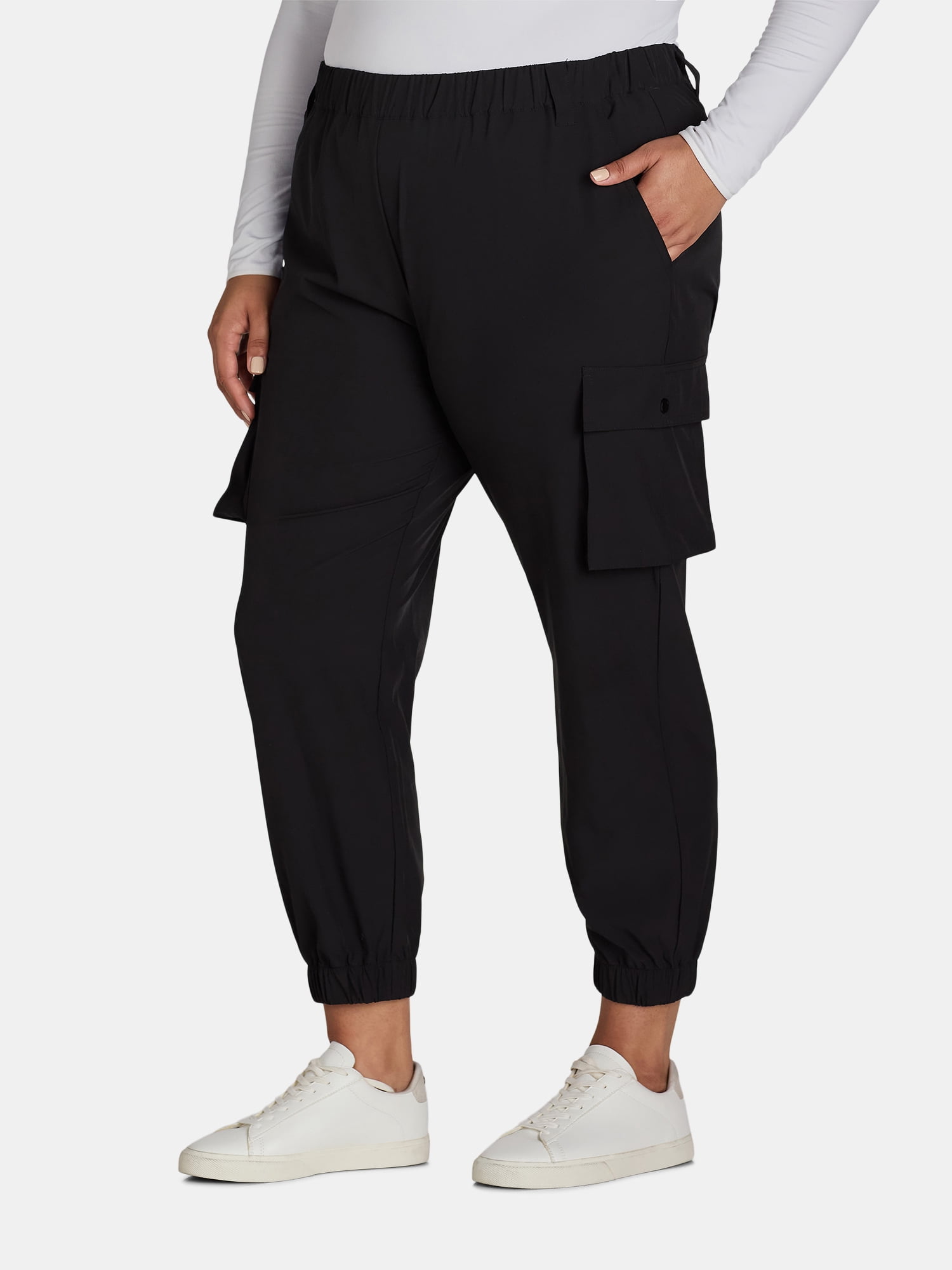 Feathers Women's and Women's Plus Cargo Pocket Joggers, Sizes S-3X