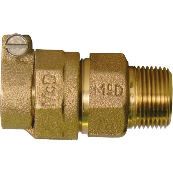 A.Y. McDonald Water Service Coupling 74753-22 - Brass Water Fitting Coupling - 1" Cts x 3/4" Mipt
