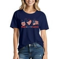 thumbnail image 2 of HEILAU 4th of July Shirts for Women Independence Day American Flag Graphic Tees Patriotic :Premium Cotton Crewneck USA Short Sleeve T Shirt Summer Tops, 2 of 7