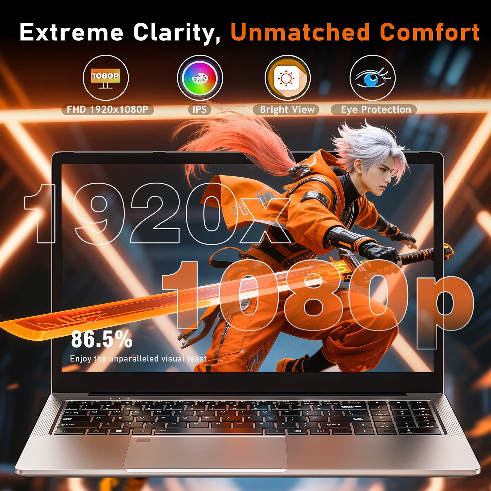 Chheart Gaming Laptop AMD Ryzen 7 5825U 16 inch Laptop Computer,16GB,DDR4 Sodimm,1T Ssd,Fhd,Windows 11 Pro,Wifi 6,Backlit Keyboard