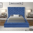 thumbnail image 4 of Nora Queen 6 Pc Vanity Tufted Storage Bedroom Set made with Wood in Blue, 4 of 10