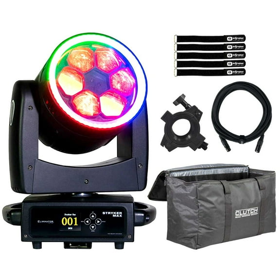 Eliminator Lighting STRYKER MAX 6 x 40W Quad RGBW LED Moving Head Luminaire with Utility Bag Package