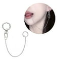 thumbnail image 2 of WINDLAND Non-Piercing Props Earrings Fake Lip Ring with Long Chain Lip Clip, 2 of 18