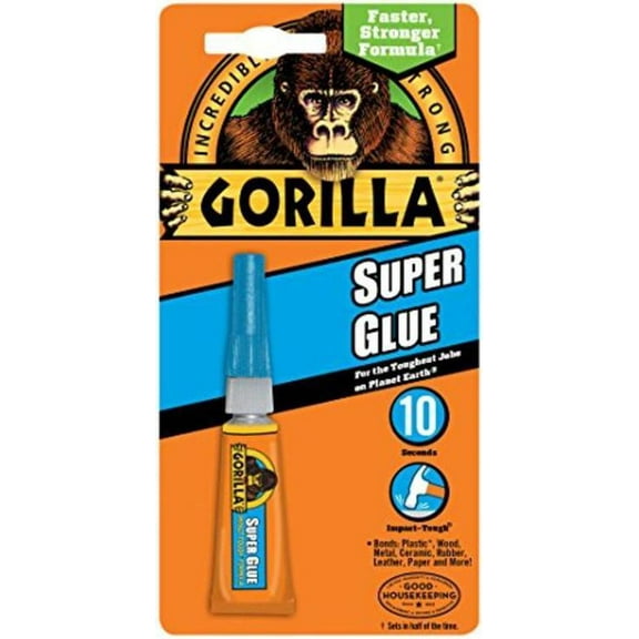 Gorilla Super Glue Gel, 3 Gram Tubes, Clear, (Pack of 6)