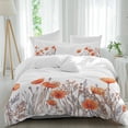 thumbnail image 2 of Orange Spring Floral Bedding 3 Piece Duvet Cover Set Queen Size, Watercolor Summer Botanical Soft Microfiber Comforter Cover with Zipper Closure & Pillowcases, Wrinkle & FadeResistant Quilt Cover, 2 of 9