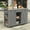 Gray, variant on 63.5 "Outdoor Kitchen Island with Foldable Side Table, Large Storage Grill Cart with Storage Stand and Bottle Opener, for Patio BBQ, Outdoor Cooking, Dark Brown